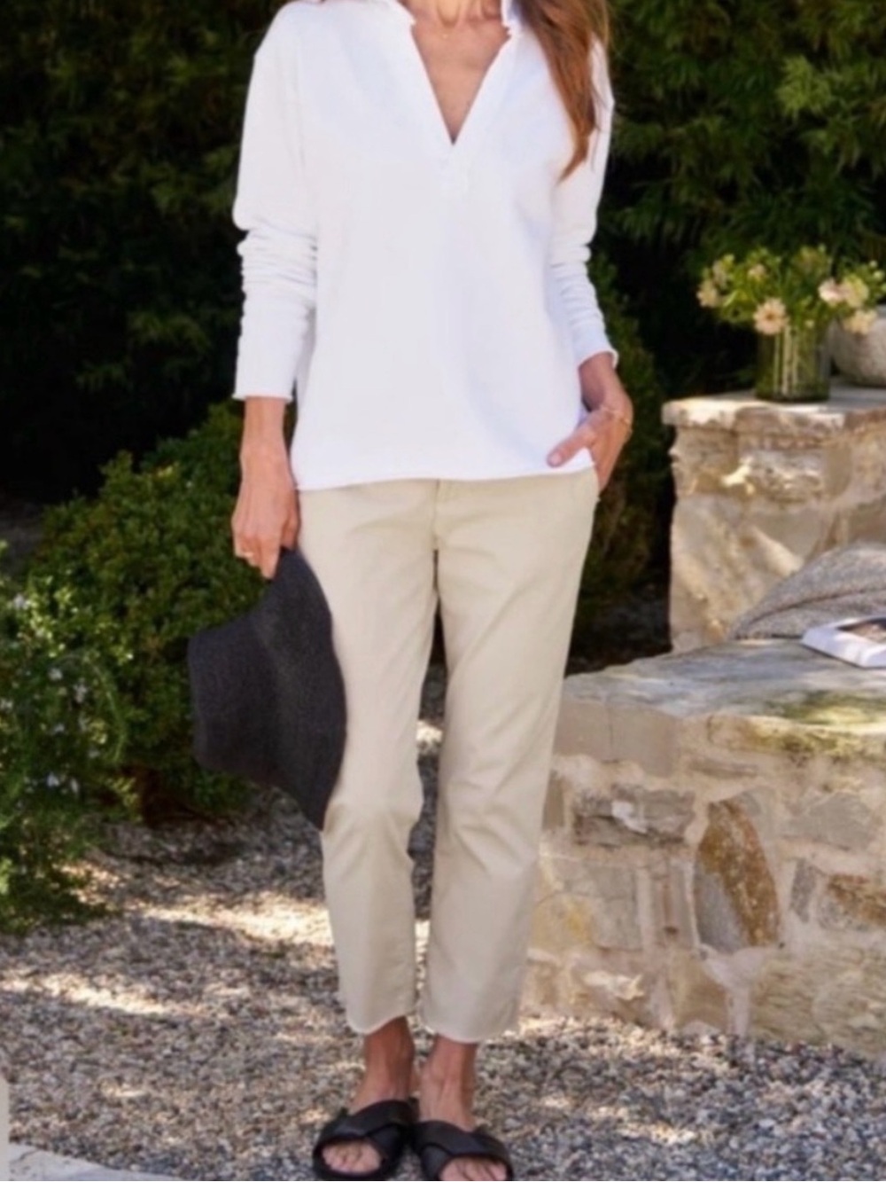 Frank & Eileen Wicklow Italian Chino Pants Cropped Beige Straight Leg Size 4
